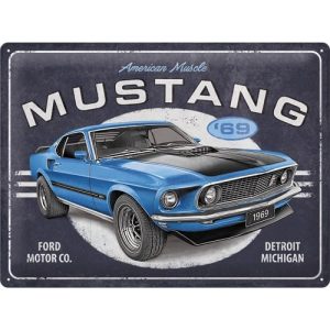 Ford Mustang - 1969 Blue | 30x40cm-image